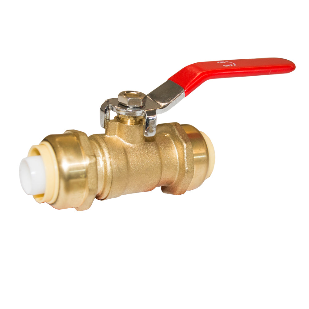 HQMPC Push-Fit Full Port Ball Valve Pex Push Ball Valve Water Shut Off Valve Plubing Pex Push In Ball Valve Push-to-Connect, PEX, Copper, CPVC, 1/2"