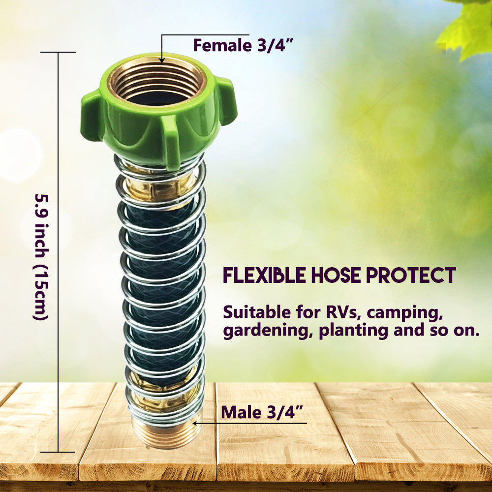 HQMPC Garden Hose Extension Adapter Hose Kink Protector Outdoor Flexible Hose connector Garden Hose Coiled Spring Protector 2 Pcs