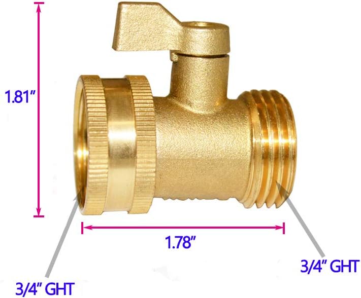 HQMPC Garden Hose Shut Off Valve 3/4" GHT Water Hose Shut Turn Off Valve Heavy Duty Ball Valve + Extra Pressure Washers