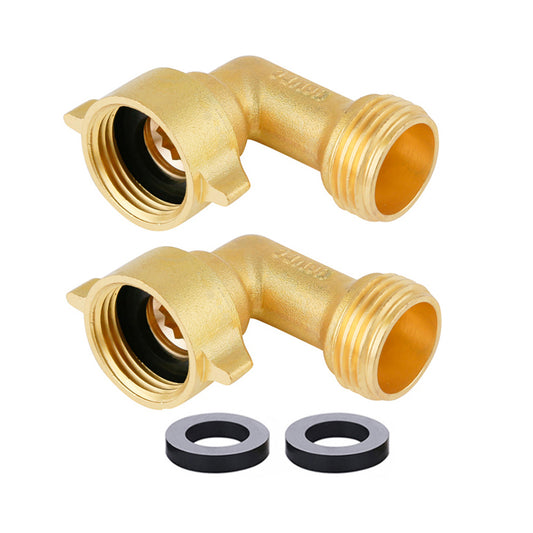 Garden Hose Connector 90 Degree Brass Garden Hose Elbow Solid Brass Adapter + Extra Pressure Washers