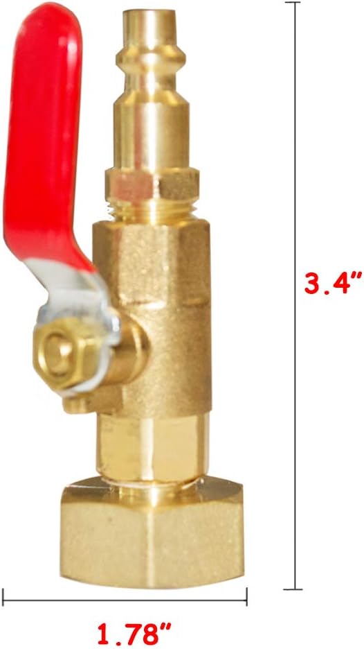 HQMPC RV Winterize Adapter Blowout Adapter 1/4" Quick Connect Plug With 3/4" GHT Female and 1 Male Nipple Ball Valve Blowing Out Valve For RV, RV, travel trailer, boat, camper, cabins