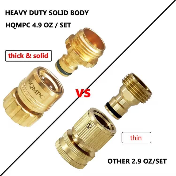 HQMPC No Pb Brass Garden Hose Quick Connect Water Hose Connectors 3/4" GHT