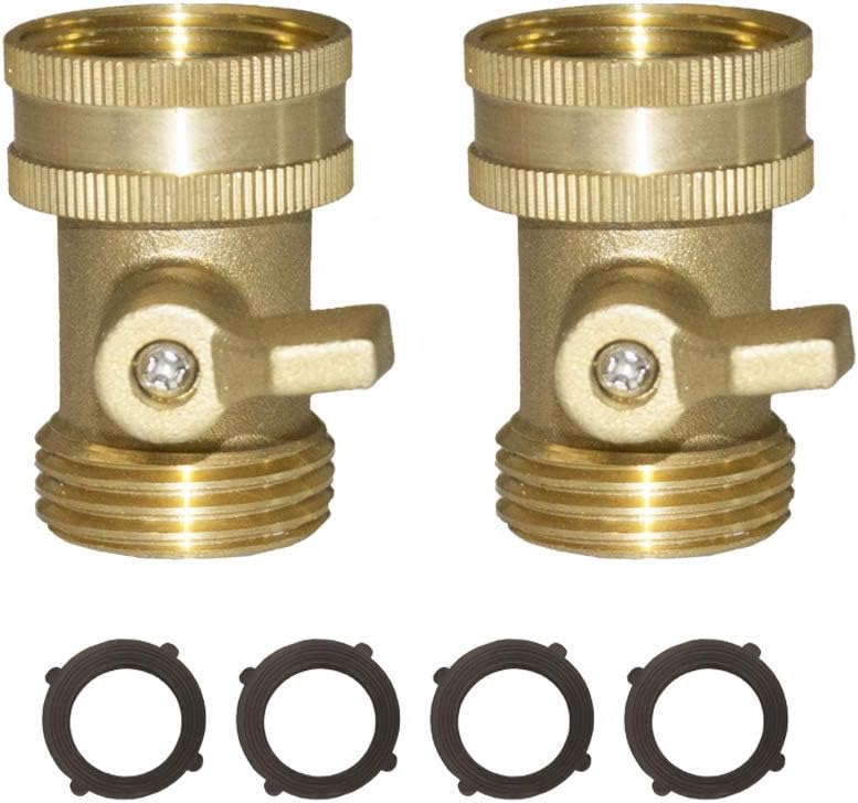 HQMPC Garden Hose Shut Off Valve 3/4" GHT Water Hose Shut Turn Off Valve Heavy Duty Ball Valve + Extra Pressure Washers