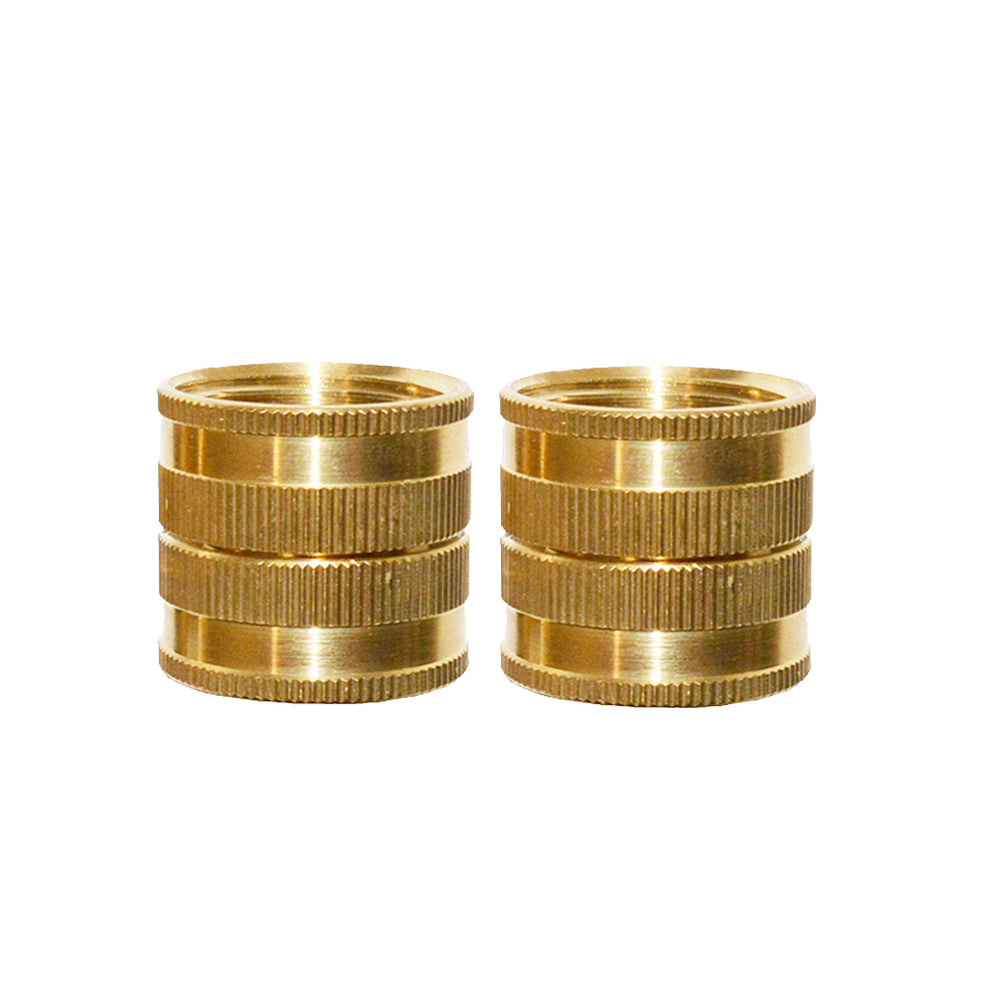 HQMPC Brass Garden Hose Connector Garden Hose Adapter Double Female Swivel Hose Connector 3/4 Inch GHT