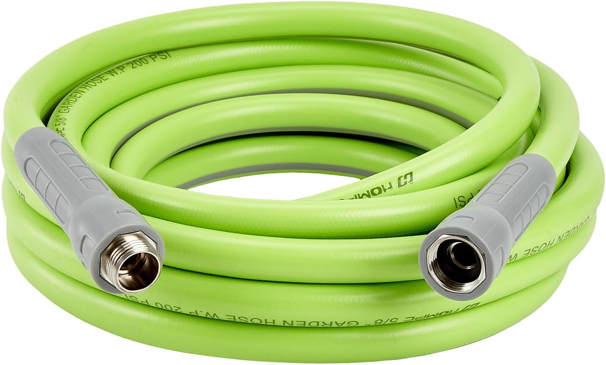 HQMPC Hose Garden Hose With Swivel Grip 5/8 in. Water Hose Heavy Duty Durable Material Water Hose with Solid Fittings (Green)