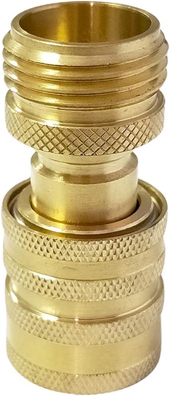 HQMPC Garden Hose Quick Connect Brass Hose Quick Adapter 3/4“GHT Thread (3 Female+ 3 Male)
