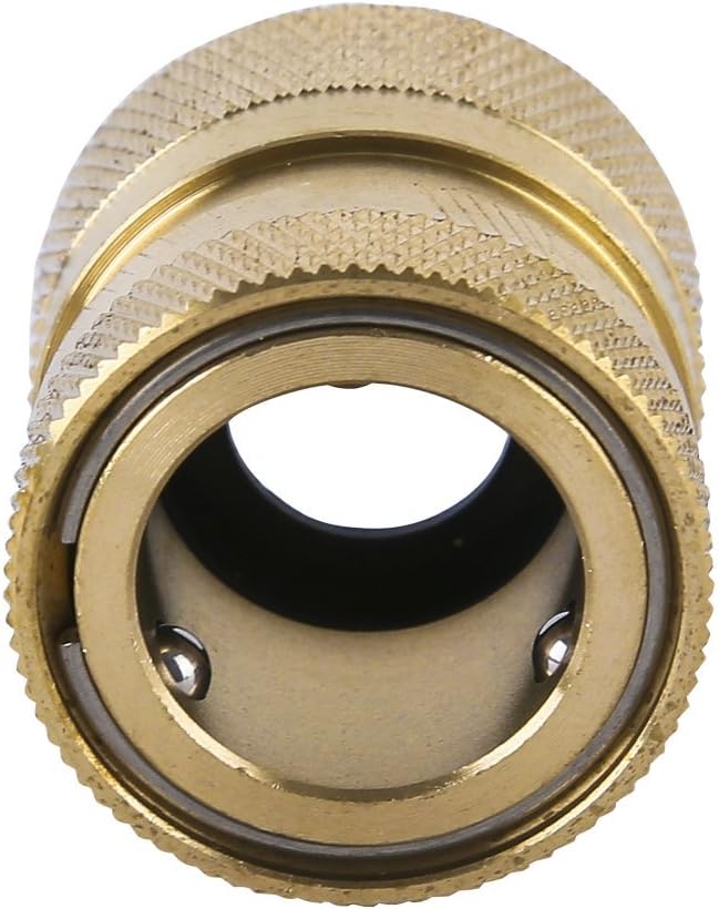 HQMPC Brass Garden Hose Quick Connect  Water Hose Connector 3/4"GTH (3 Female Coupler+ 6 Male Nipples)