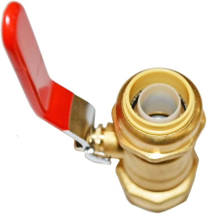 HQMPC Push-Fit Full Port Ball Valve Pex Push Ball Valve Water Shut Off Valve Plubing Pex Push In Ball Valve Push-to-Connect, PEX, Copper, CPVC, 3/4"x3/4"