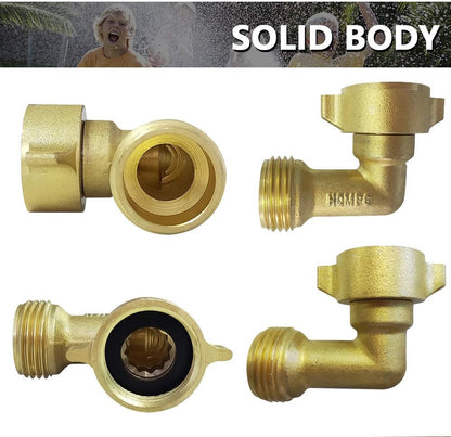 Garden Hose Connector 90 Degree Brass Garden Hose Elbow Solid Brass Adapter + Extra Pressure Washers