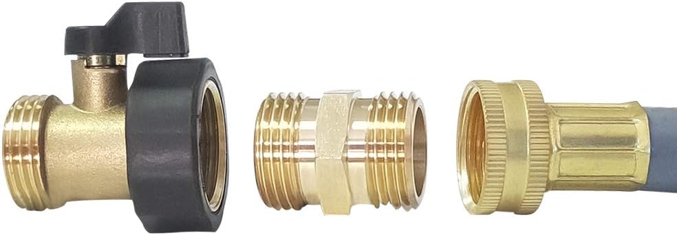 HQMPC Garden Hose Connectors Double Male 3/4" GHT Brass Garden Hose Hex Male Fitting
