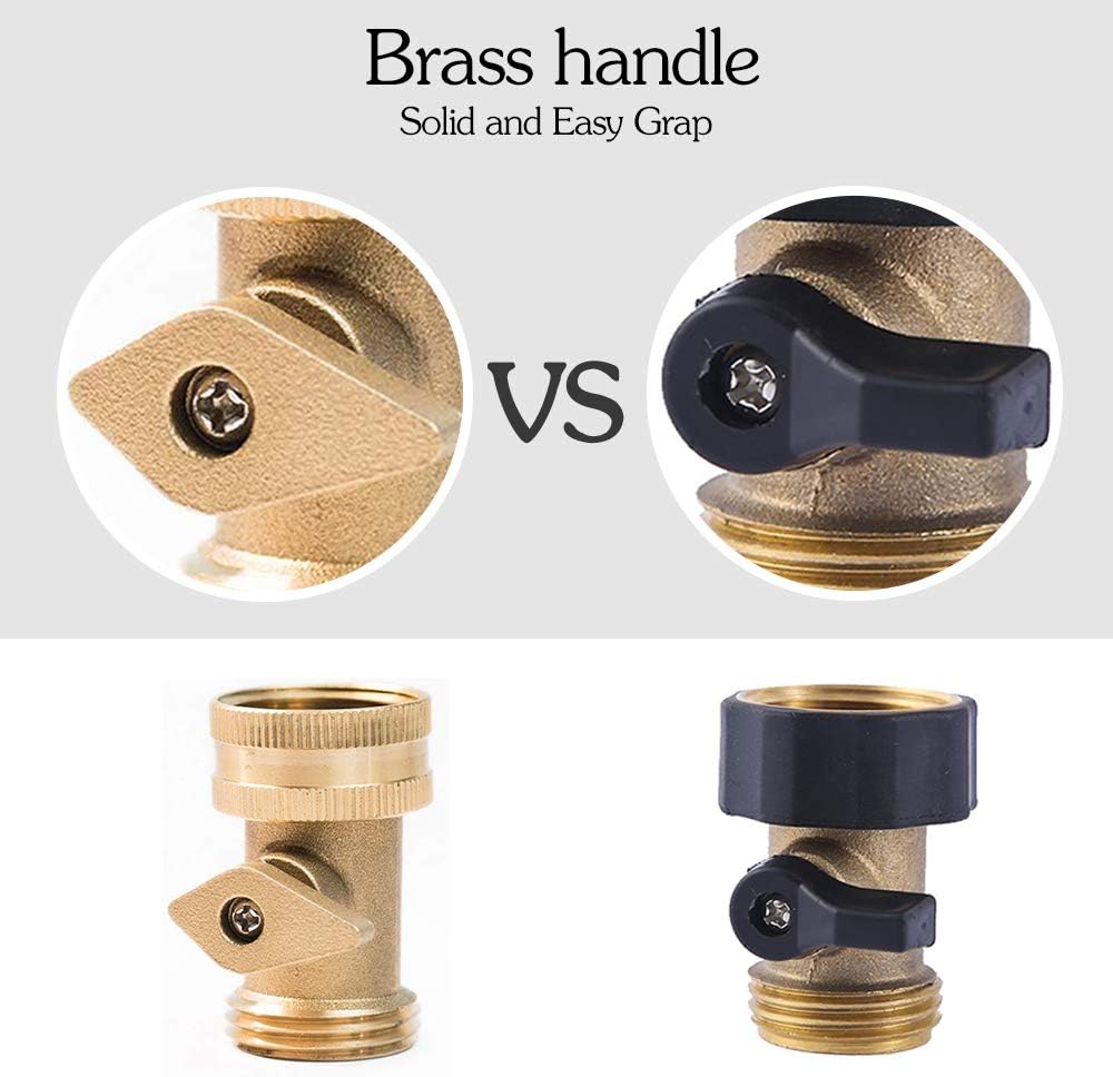 HQMPC Heavy Duty Garden Hose Brass Shut Off Valve Garden Hose Connector (2PCS) +4 Extra Pressure Washers