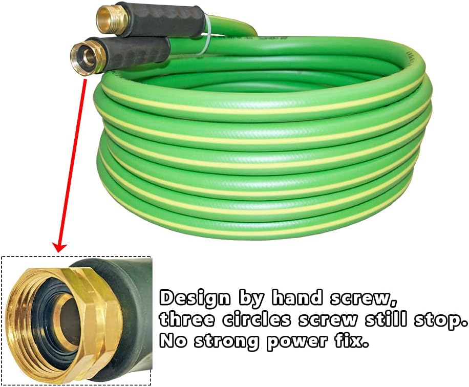 HQMPC Garden Hose Durable PVC Non Kinking Heavy Water Hose with Brass Hose Fittings