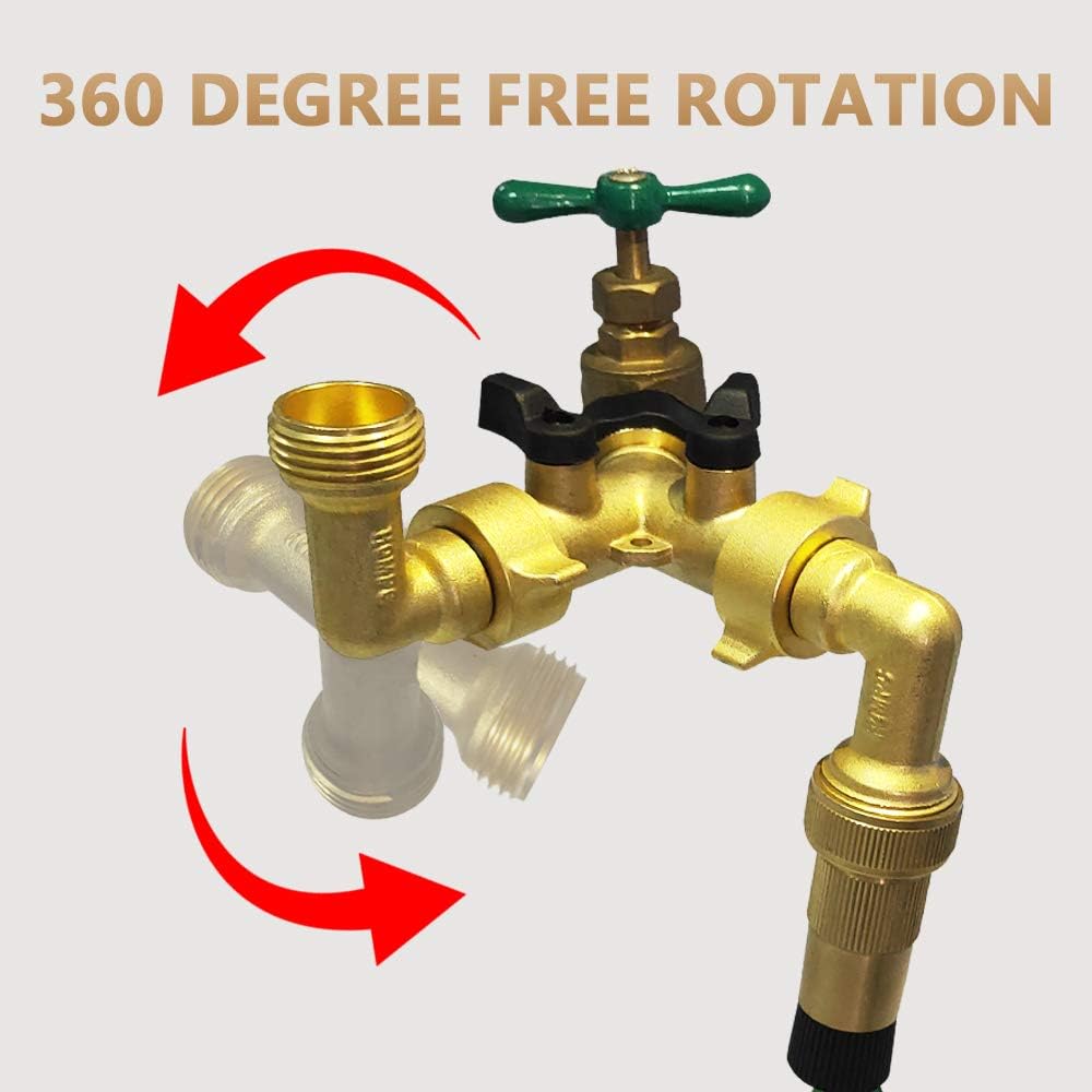 Garden Hose Connector 90 Degree Brass Garden Hose Elbow Solid Brass Adapter + Extra Pressure Washers