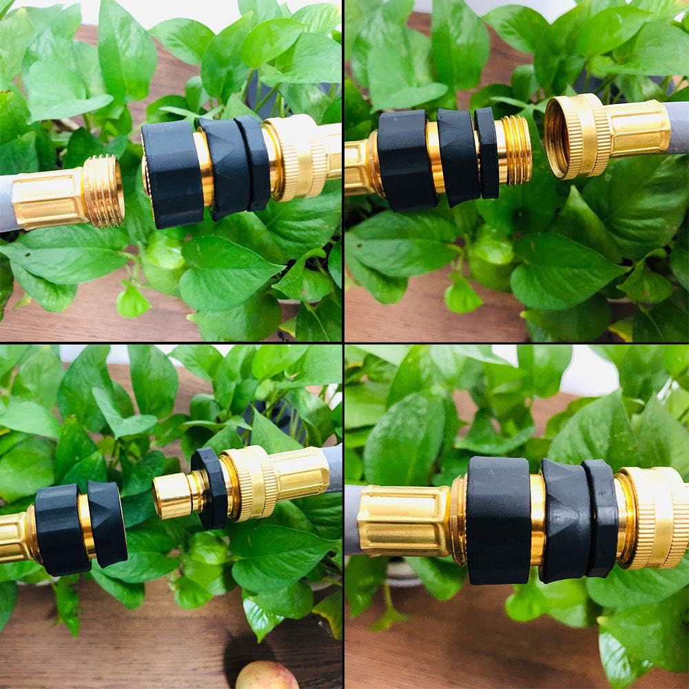 HQMPC Garden Hose Quick Connect 3/4 Inch Water Hose Quick Connect Fittings Male and Female 3/4" GHT
