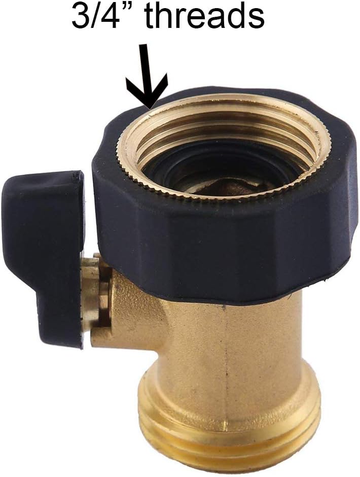 HQMPC Heavy Duty Garden Hose Brass Shut Off Valve Garden Hose Connector (2PCS) +4 Extra Pressure Washers