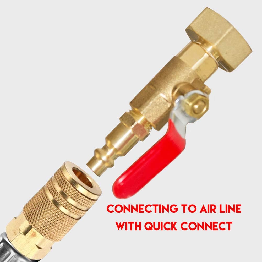 HQMPC RV Winterize Adapter Blowout Adapter 1/4" Quick Connect Plug With 3/4" GHT Female and 1 Male Nipple Ball Valve Blowing Out Valve For RV, RV, travel trailer, boat, camper, cabins