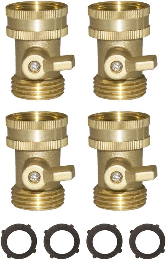 HQMPC Garden Hose Shut Off Valve 3/4" GHT Water Hose Shut Turn Off Valve Heavy Duty Ball Valve + Extra Pressure Washers