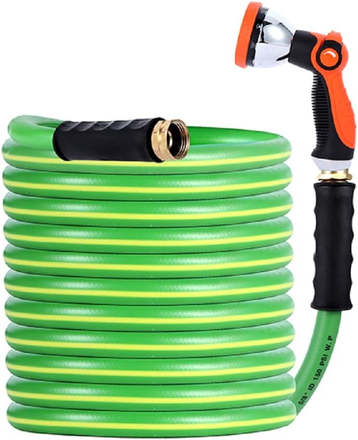 HQMPC Garden Hose Durable PVC Non Kinking Heavy Water Hose with Brass Hose Fittings