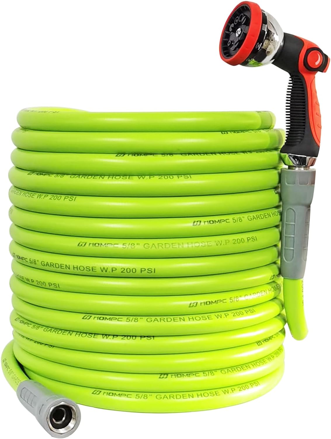 HQMPC Hose Garden Hose With Swivel Grip 5/8 in. Water Hose Heavy Duty Durable Material Water Hose with Solid Fittings (Green)