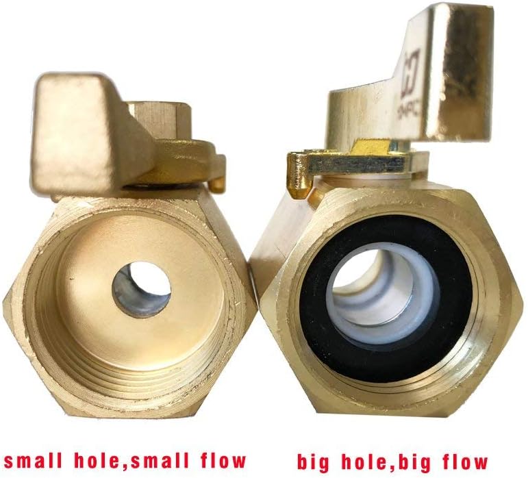 HQMPC Super Heavy Duty 3/4" Brass Shut Off Valve Garden Hose Connector Garden Hose Shut Off Valve