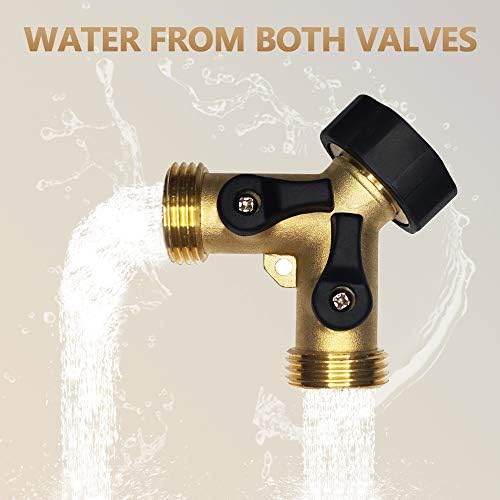 HQMPC Garden Hose Y Splitter Garden Hose Splitter 2 Way Faucet Splitter 3/4"Female &2 Male 3/4" GHT