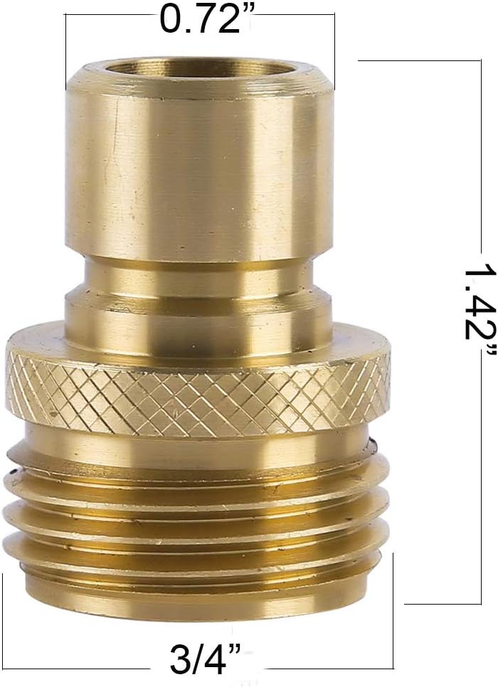 HQMPC Brass Garden Hose Quick Connect Water Hose Connector 3/4"GTH (3 Female Coupler+ 6 Male Nipples)