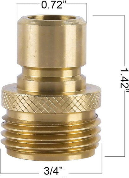 HQMPC Brass Garden Hose Quick Connect  Water Hose Connector 3/4"GTH (3 Female Coupler+ 6 Male Nipples)