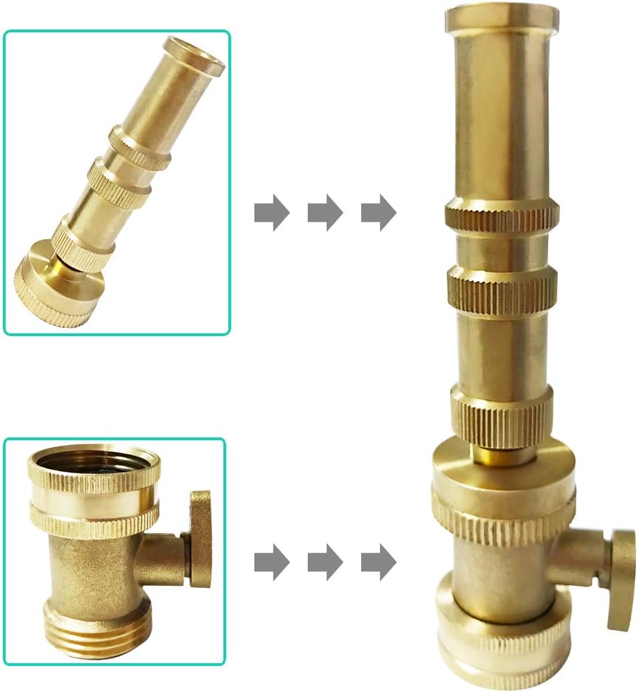 HQMPC Heavy Duty Garden Hose Brass Shut Off Valve Garden Hose Connector (2PCS) +4 Extra Pressure Washers