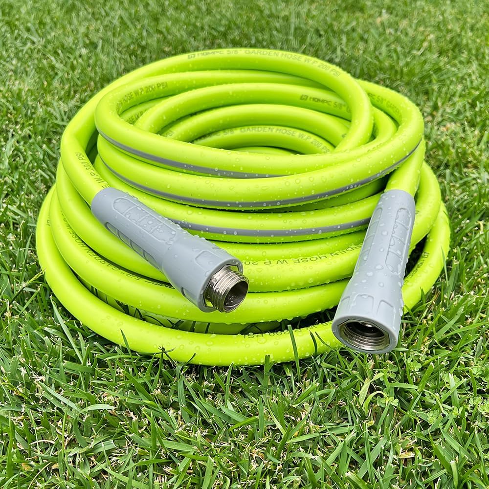 HQMPC Hose Garden Hose With Swivel Grip 5/8 in. Water Hose Heavy Duty Durable Material Water Hose with Solid Fittings (Green)