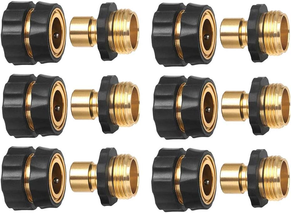 HQMPC Garden Hose Quick Connect 3/4 Inch Water Hose Quick Connect Fittings Male and Female 3/4" GHT