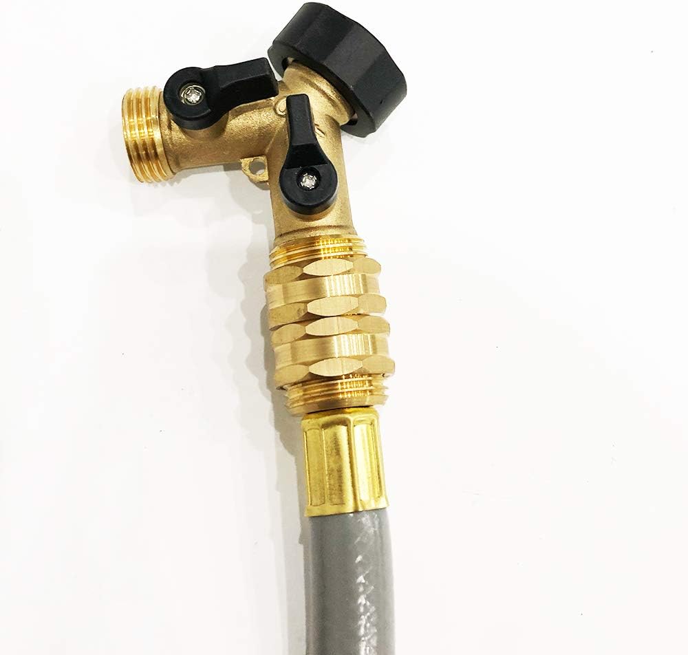 HQMPC Brass Garden Hose Connector Garden Hose Adapter Double Female Swivel Hose Connector 3/4 Inch GHT Brass Connector Female to Female Hose Adapter