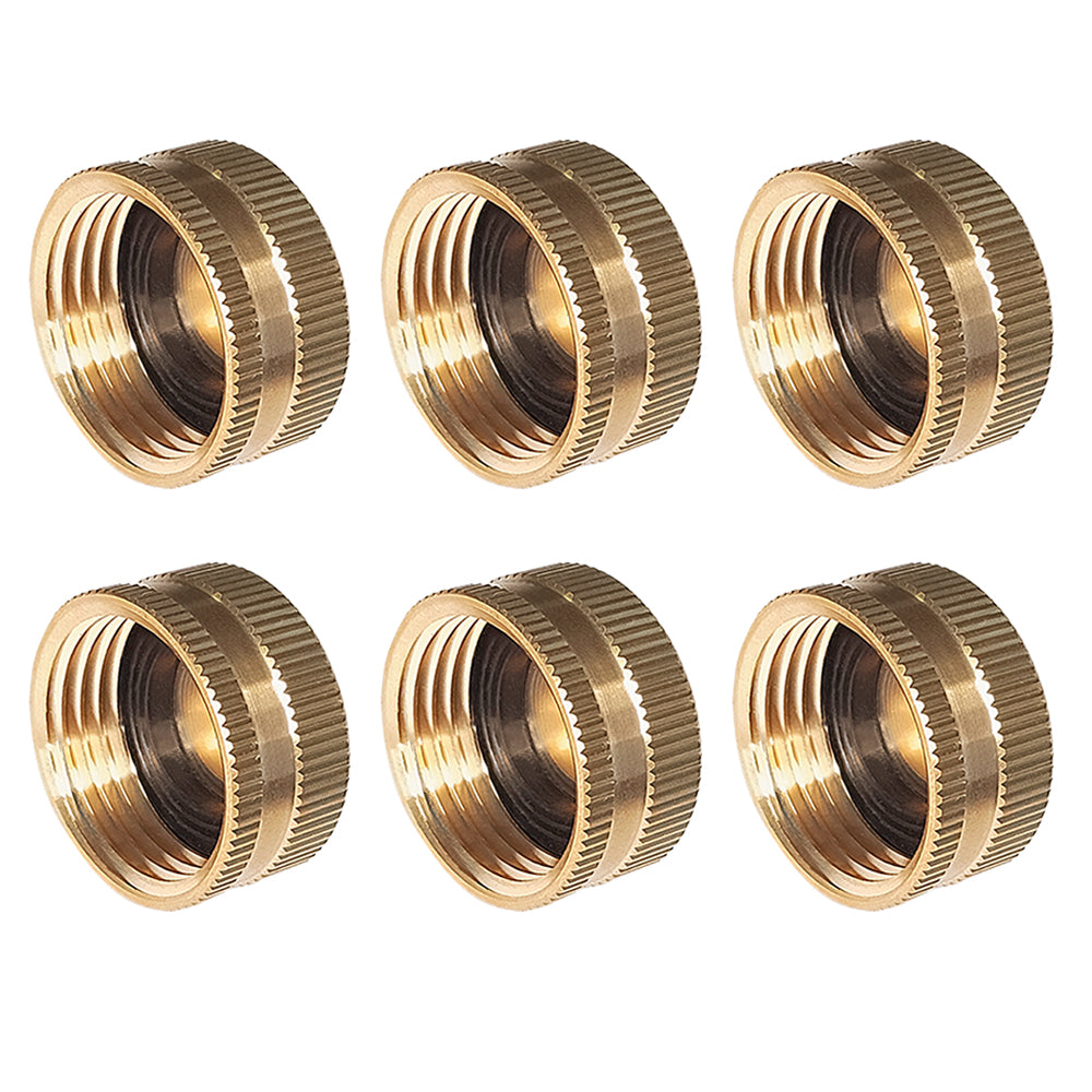 HQMPC Garden Hose Cap with Washer Brass Hose End Garden Hose Connector Brass Cap 3/4" NH Garden Hose Female Fitting Cap
