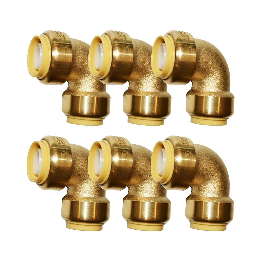 HQMPC Pex Fitting 1/2" Pex Elbow PushFit Elbow 90-Degree -PEX Fitting 1/2" 90 Degree Elbow Push-to-Connect Plumbing Fitting for Copper, PEX, CPVC (6pcs 1/2")