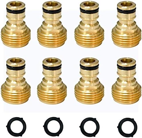 HQMPC Garden Hose Quick Connector 3/4 inch Male GHT Brass Nipple Easy Connect Fitting Male Only