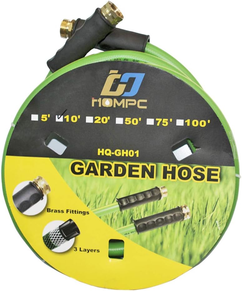 HQMPC Garden Hose Durable PVC Non Kinking Heavy Water Hose with Brass Hose Fittings