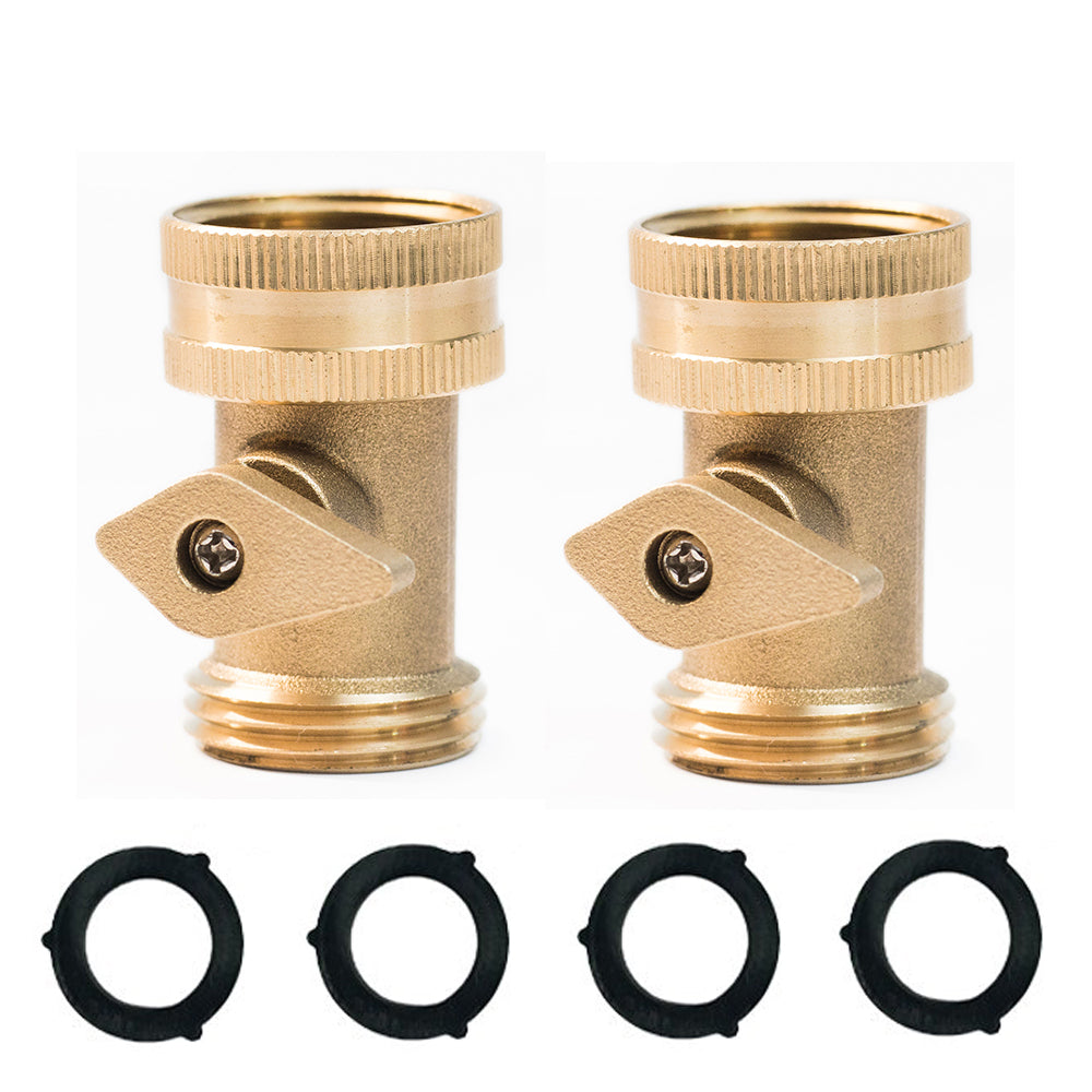 HQMPC Heavy Duty Garden Hose Brass Shut Off Valve Garden Hose Connector (2PCS) +4 Extra Pressure Washers