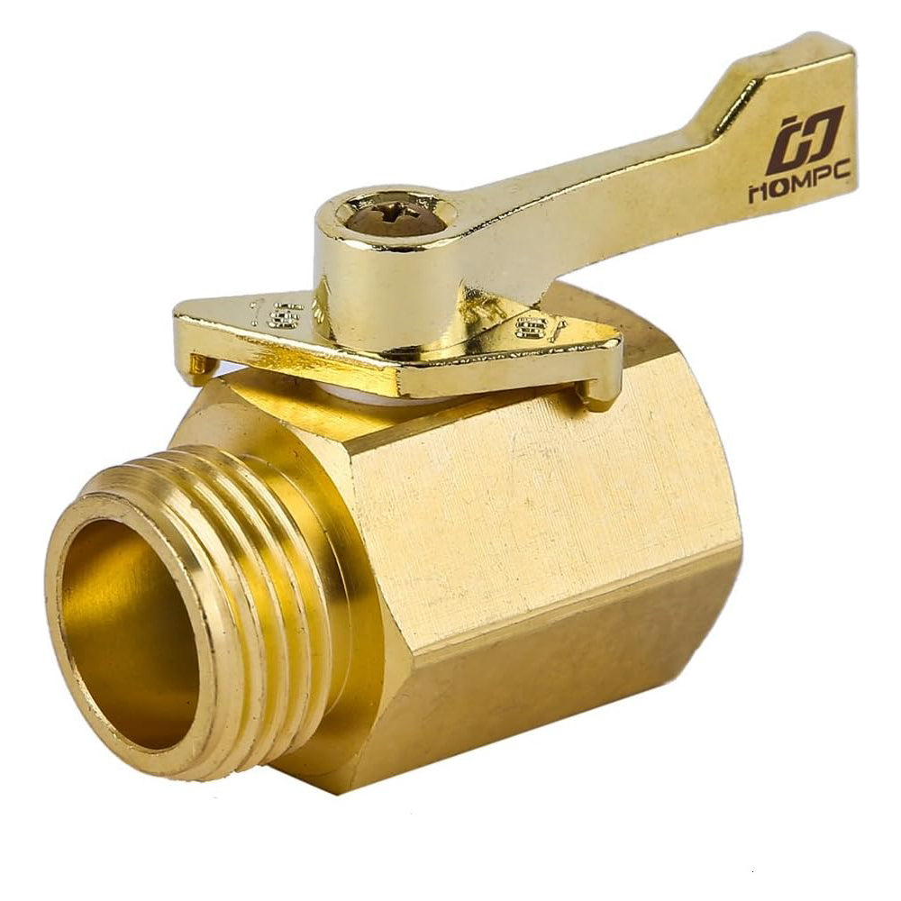 HQMPC Super Heavy Duty 3/4" Brass Shut Off Valve Garden Hose Connector Garden Hose Shut Off Valve