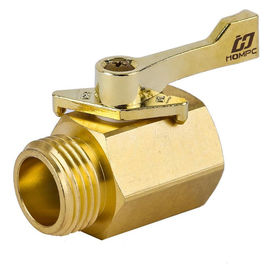 HQMPC Super Heavy Duty 3/4" Brass Shut Off Valve Garden Hose Connector Garden Hose Shut Off Valve