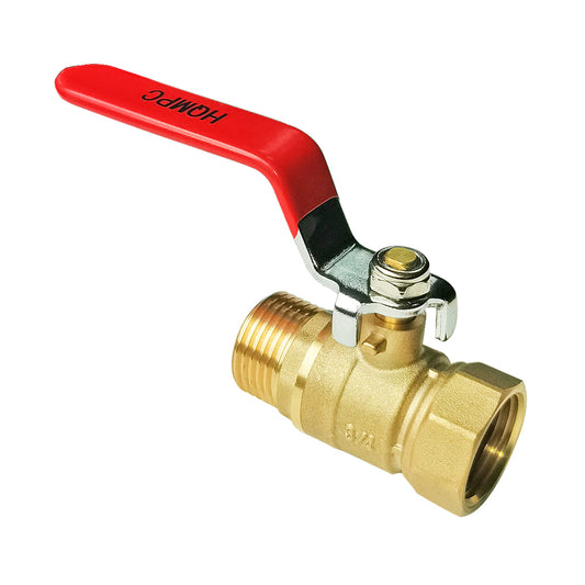 HQMPC Garden Hose Shut Off Valve Ball Valve 3/4" GHT Water Hose Shut Turn Off Valve Heavy Duty Hose On Off Valve Brass Shut Off Valve