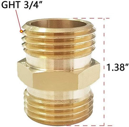 HQMPC Garden Hose Adapter, Double Female Swivel Hose Connector With Double Male Hose Connector 3/4 Inch GTH Brass Connector (4 Pack) With 6 Pcs Washers