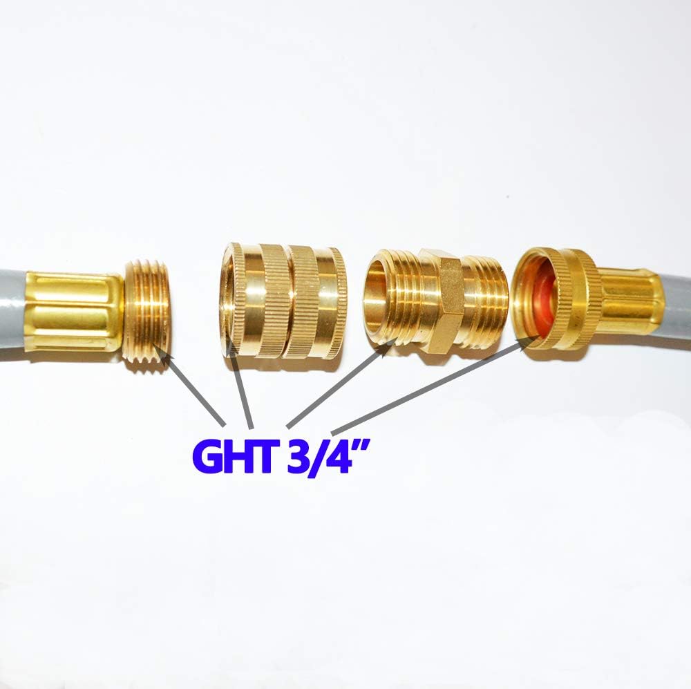 HQMPC Garden Hose Adapter, Double Female Swivel Hose Connector With Double Male Hose Connector 3/4 Inch GTH Brass Connector (4 Pack) With 6 Pcs Washers