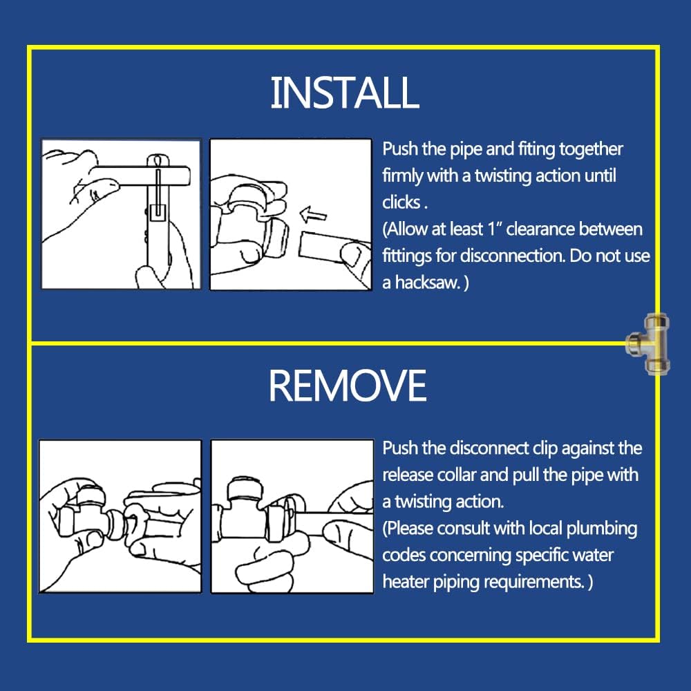 HQMPC 1/2" Push Fit PEX End Cap, Push-to-Connect Brass Plumbing Fittings No Lead Brass Plumbing Fittings with Disconnect Clip for Copper, CPVC