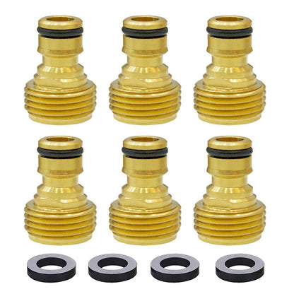 HQMPC Garden Hose Quick Connector 3/4 inch Male GHT Brass Nipple Easy Connect Fitting Male Only